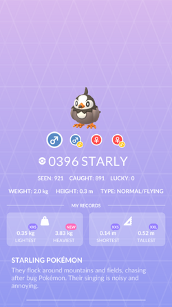 Starly Pokemon Go Wiki Fandom Starly Pokemon Go Wiki Fandom