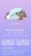 Hisuian Avalugg Pokédex entry