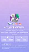 Oranguru Pokédex entry