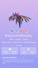 Hydreigon Pokédex entry