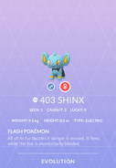 Shinx Pokédex entry