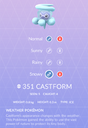 Snowy Castform Pokédex entry