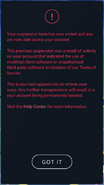 Suspension end notice
