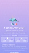 Clauncher Pokédex entry