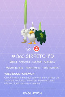 Meet Sirfetch'd, the Wild Duck Pokémon!, 🚨 New Pokémon Discovered! 🚨  Meet Sirfetch'd, the Wild Duck Pokémon! Farfetch'd that inhabit the Galar  region can evolve into Sirfetch'd after, By Pokémon