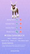 Winter Sawsbuck Pokédex entry