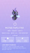 Tapu Fini Pokédex entry