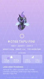 Tapu Fini Pokédex entry