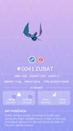 Zubat Pokédex entry