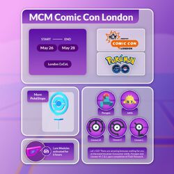 Evento local MCM Comic Con: Londres 2023 en Pokémon GO