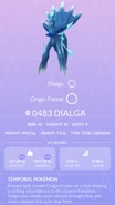 Origin Forme Dialga Pokédex entry