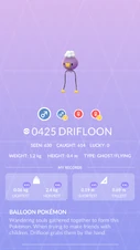 Drifloon Pokédex entry