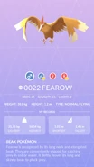 Fearow Pokédex entry