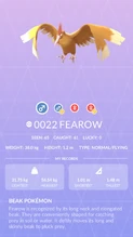 Fearow Pokédex entry