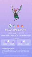 Unfezant Pokédex entry