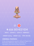 Beheeyem Pokédex entry