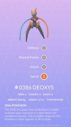 Deoxys, Pokédex