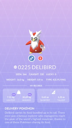 Shiny Delibird (#225) - Pokémon GO