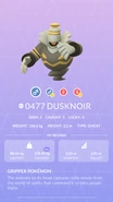 Dusknoir Pokédex entry
