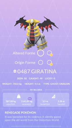 Shiny Giratina (Altered Forme) - Pokemon Go