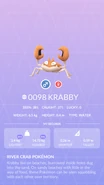 Krabby Pokédex entry