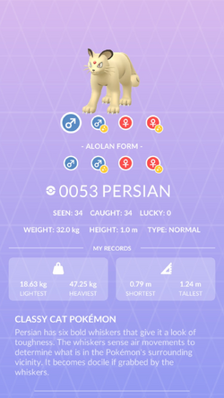 Persian, Pokédex