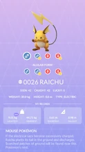 Raichu Pokédex entry