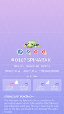 Spinarak Pokédex entry