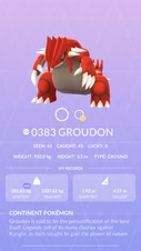 Groudon Pokédex entry