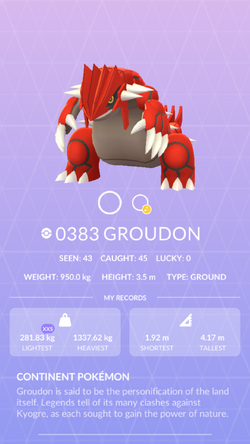 Groudon, Wiki Pokédex