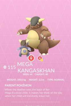 Pokemon Go Kangaskhan (regional pokemon)