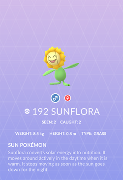 Sunflora  Pokédex
