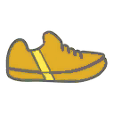 Shoes F Yellow Stripe