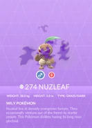 Nuzleaf Shadow Pokédex entry