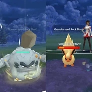 Rock Blast used in a Trainer Battle