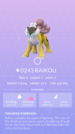 Raikou - #243 -  Pokédex