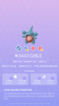 Shiny Garchomp ( Gible Evolution ) Pokemon Trade Go