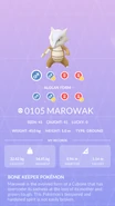 Marowak Pokédex entry