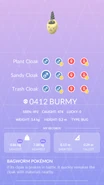 Sandy Burmy Pokédex entry