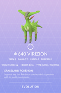 Virizion Pokédex entry