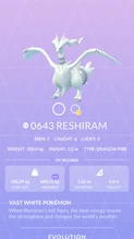 Reshiram Pokédex entry