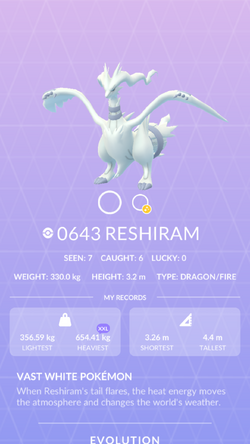 Reshiram  Pokédex