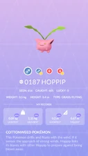 Hoppip Pokédex entry