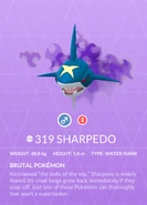 Sharpedo Shadow Pokédex entry