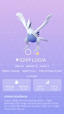 Lugia Pokédex entry