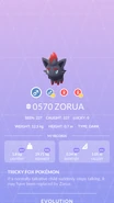 Zorua Pokédex entry