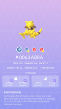 Abra Pokédex entry