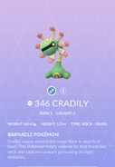 Cradily Pokédex entry