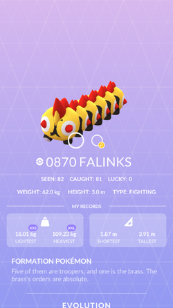 Falinks  Pokédex