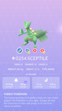 Sceptile - #254 -  Pokédex